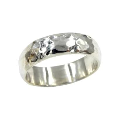 Rito Originals Men's Sterling Silver Hammered Wedding Band