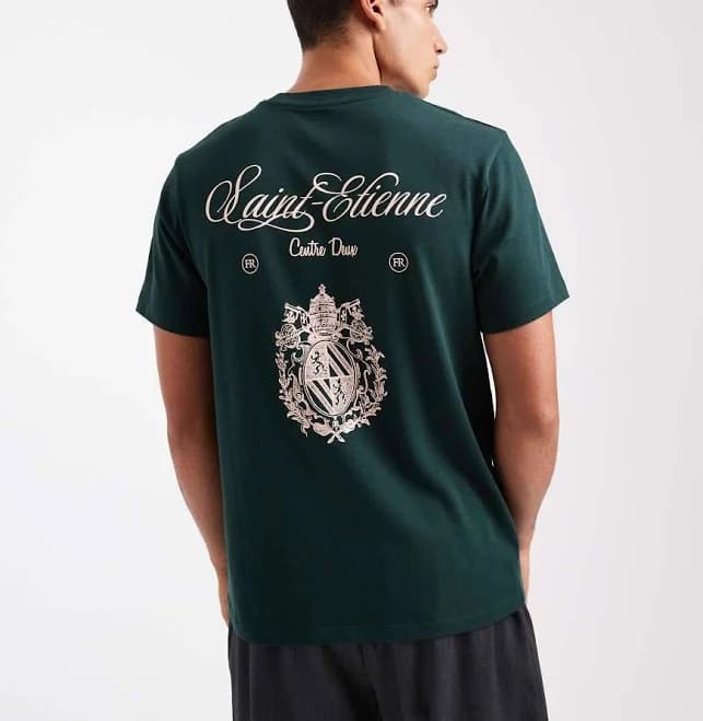 ASOS Heavyweight T-Shirt with Text and Crest Graphic