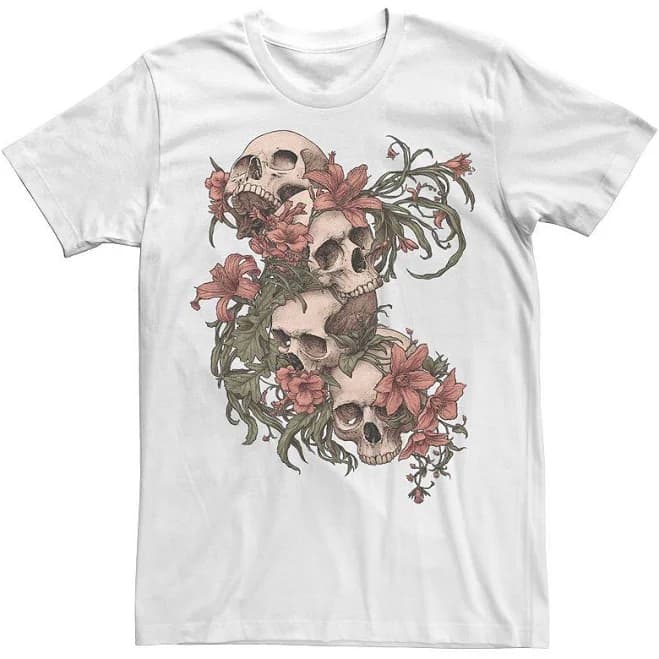 Design by Humans Men's Garden of Skulls T-Shirt
