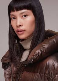Brown Tilly Waist Detail Puffer | WHISTLES | Whistles ROW |