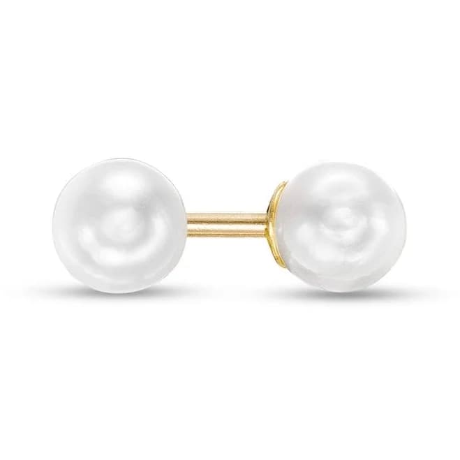 10K Solid Gold Freshwater Cultured Pearl Studs