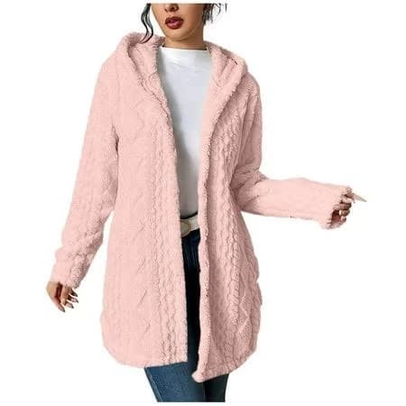 Women's Fuzzy Fleece Button Down Cardigan