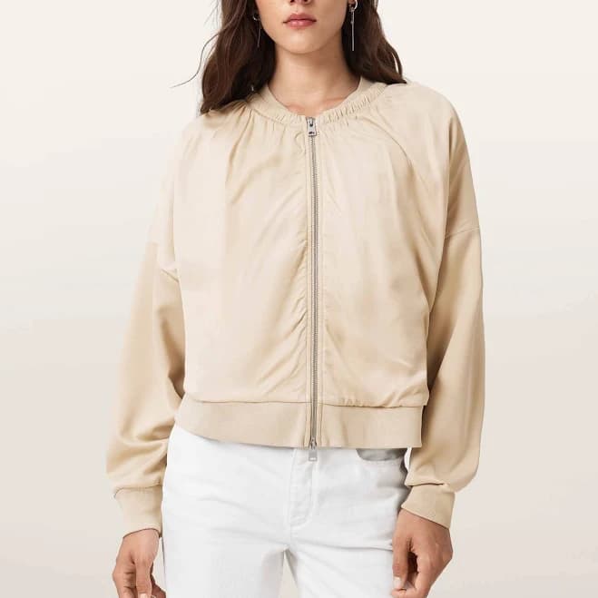 Allsaints Women's Mirri Shirred Bomber Jacket