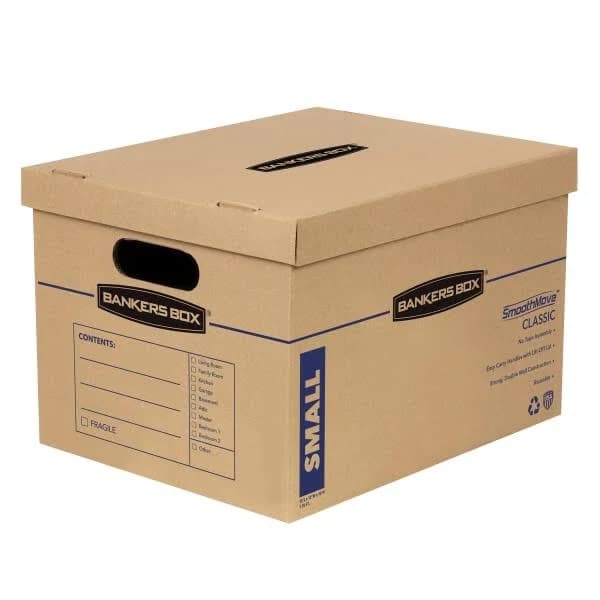 Bankers Box Smoothmove Classic Moving Boxes, 15" X 12" X 10", Kraft, Pack Of 5