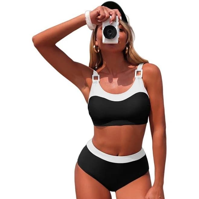 Women's High Waisted Two Piece Bikini Set
