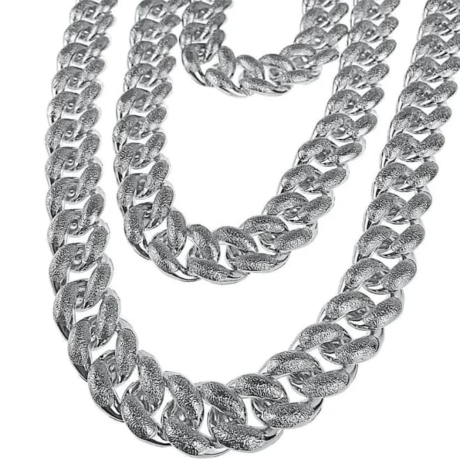 18"-30" Diamond Dust Bubble Cuban Link Necklace