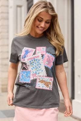 Pink Lily Outlaw Stamp Graphic Tee