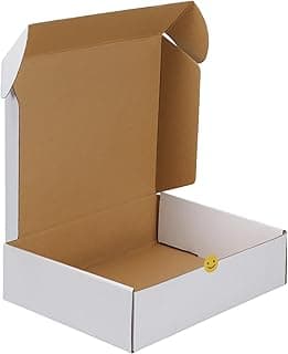 12x9x4 inches Shipping Boxes Set of 1, White Corrugated Cardboard Mailer Box for Packing, Mailing, Small Business
