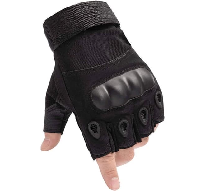 JupiterGear - Tactical Military Fingerless Airsoft Gloves for Outdoor Sports, Paintball, and Motorcycling - Black