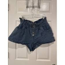 SHEIN | Shorts | Shein Blue And Tan Jean Shorts | Poshmark