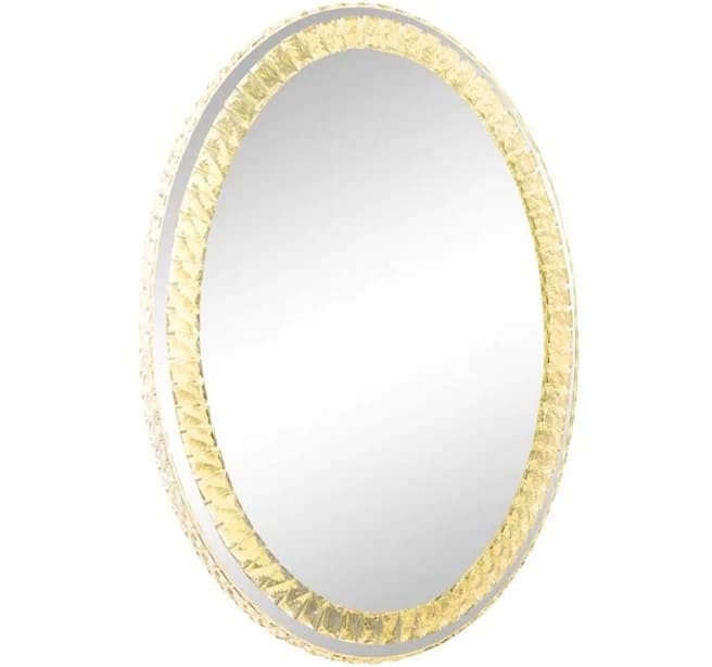 Impressions Vanity Diamond Collection Premium Wall Mount Oval LED Illuminated Smart Makeup Mirror
