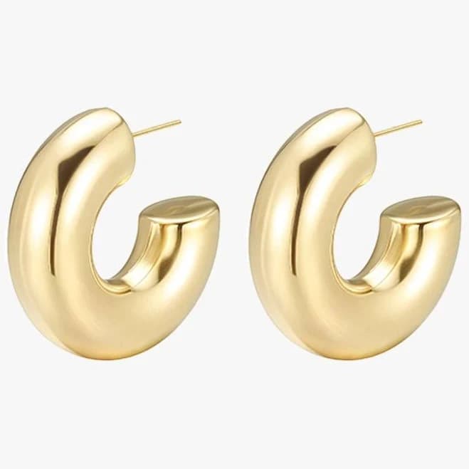 Sculptural Chunky Open Hoop Earrings
