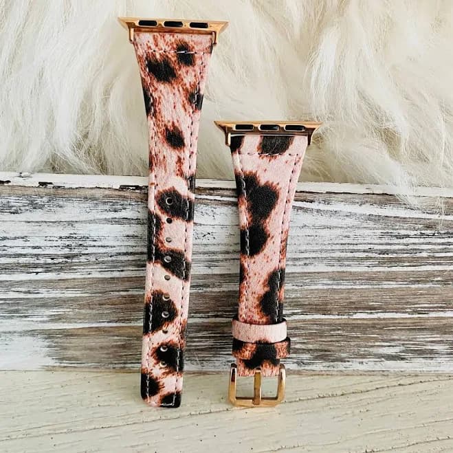 Slim Leather Leopard Band for Apple Watch