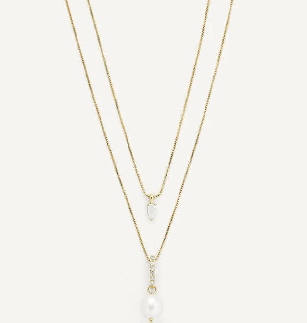 Alaia Layered Pendant Necklace in 14K Gold Plated