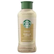 Starbucks Vanilla Latte Iced Espresso Beverage Refrigerated