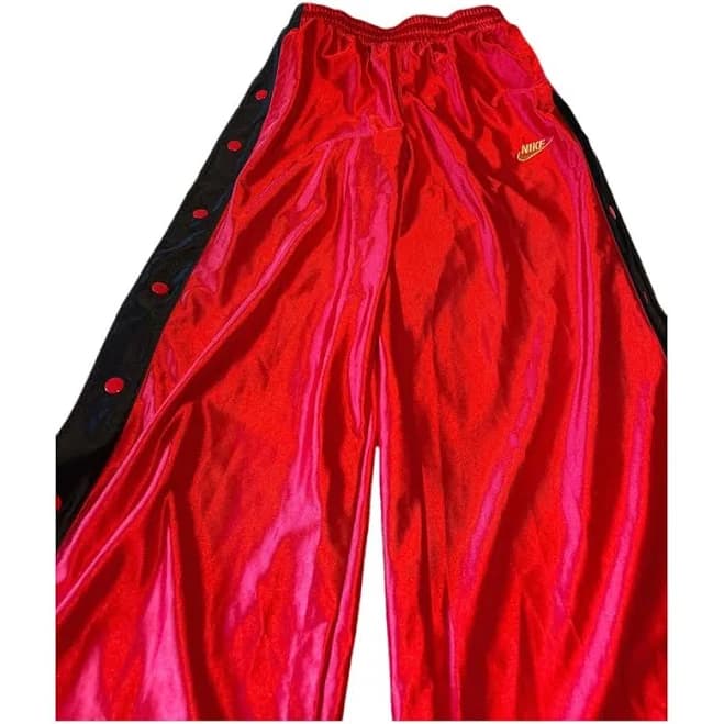 Nike Red Tearaway Polyester Track Pants Size S