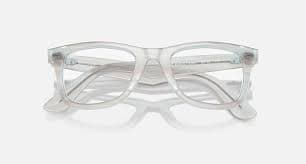 WAYFARER EASE OPTICS CHANGE Eyeglasses with Photo Striped Light Blue Frame - RB4340V | Ray-Ban® US