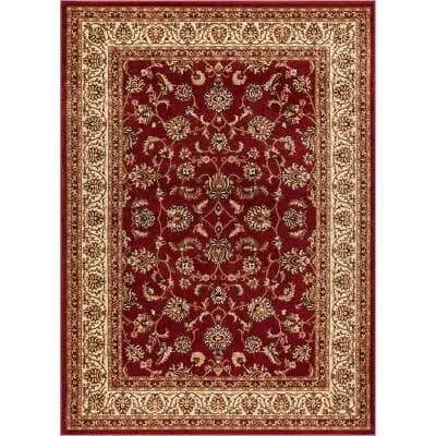 Noble Sarouk Red Persian Floral Oriental Formal Traditional Area Rug Modern Contemporary Transitional Soft Rug