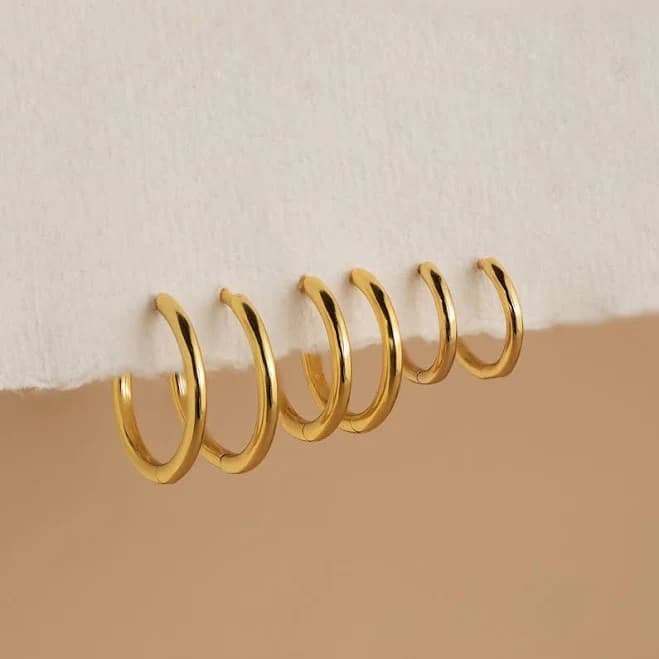 Caitlyn Minimalist Everyday Mini Bold Stacking Hoop Earrings Mom Gift