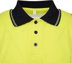 Hi Vis Viz Visibility Short Sleeve Safety Work Crew Neck T-Shirt Polo Shirt, Polo Orange/Navy, L : Amazon.ie