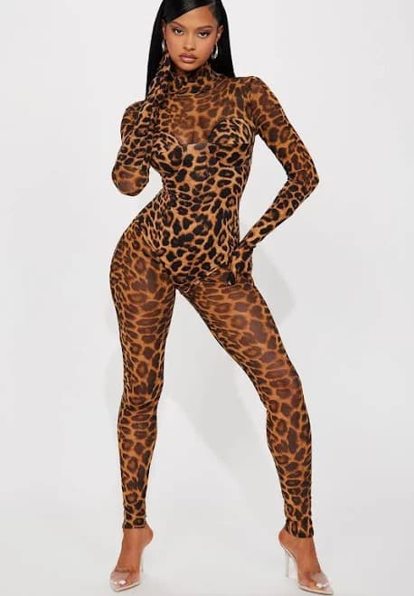 Fashion Nova Women's For The Night Mesh Jumpsuit