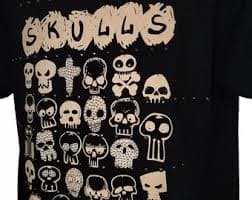 Skulls Men's Black T-shirt - Etsy