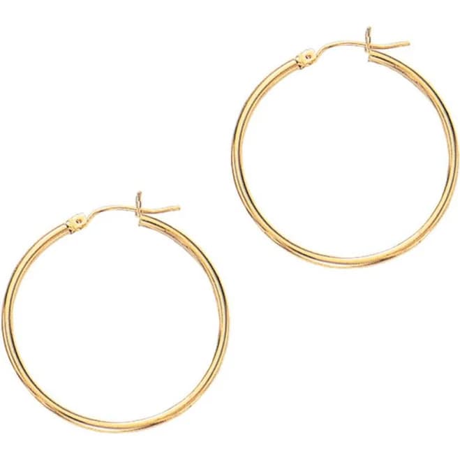 Orozza Fine Jewelry 14K Yellow Gold Hinged Closure Hoop Earrings