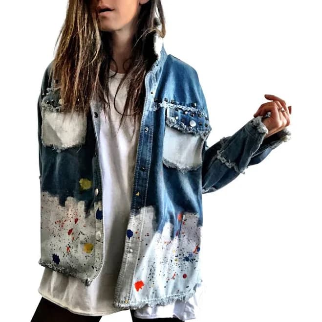 Splattered Denim Jacket