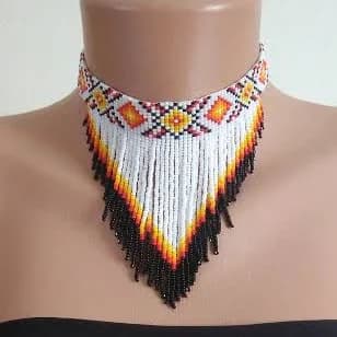 Artisan Beadwork Seed Bead Choker Necklace