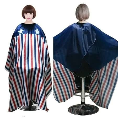 Cheers.us Anti-static Stripe Star Letter Print Professional Barber Cape Hair Cutting Cape Waterproof Salon Cape, Men's, Size: One size, 160*140cm
