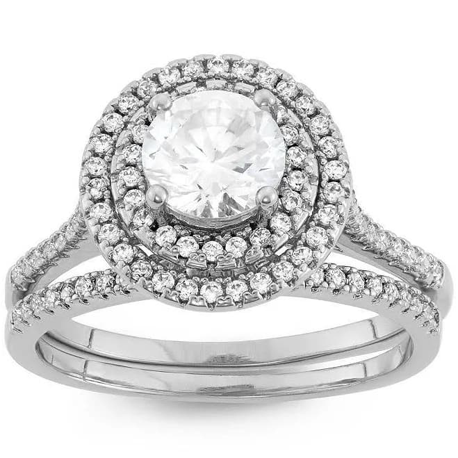 Ivy Sharpe Cubic Zirconia Halo Ring Set