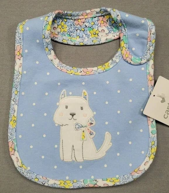Carter's Baby Girls' Doggy Reversible Teething Bib