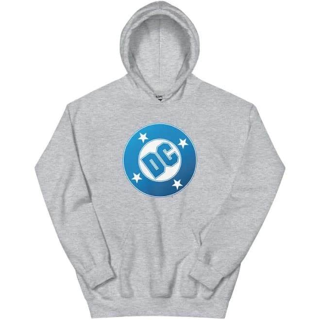 DC Blue Logo Hoodie Grey / 4XL