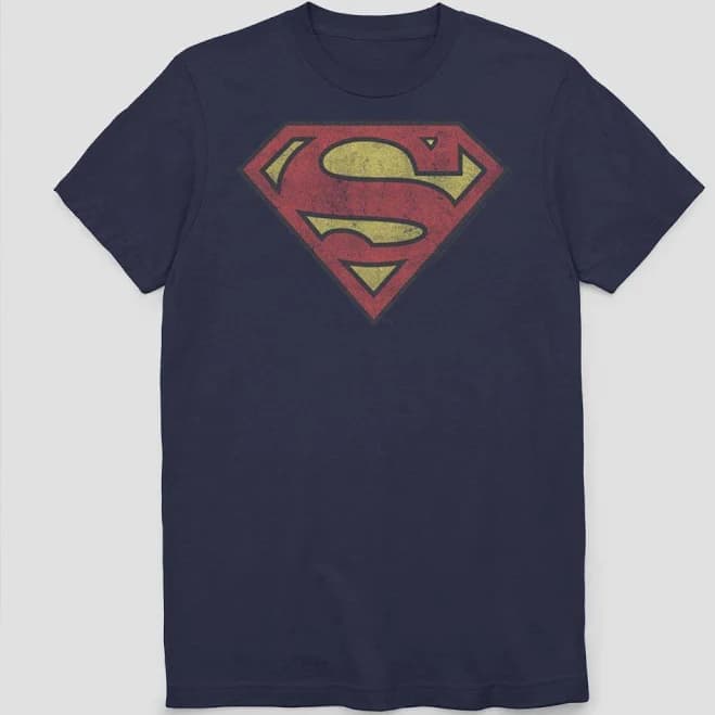 Superman Distressed Vintage Shield Tee