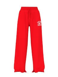 Buy Ivy Fleece Wide-Leg Split-Hem Sweatpants, Bright Vermillion Game Day - Order Bottoms online - PINK US