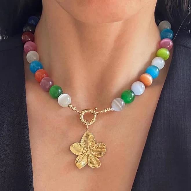 Chunky Stone Beaded Necklace