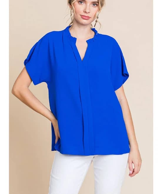 Ruffle V-Neck Top