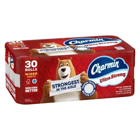 Charmin Ultra Strong Bath Tissue, 2-Ply, 220 Sheets, 30 Rolls, White