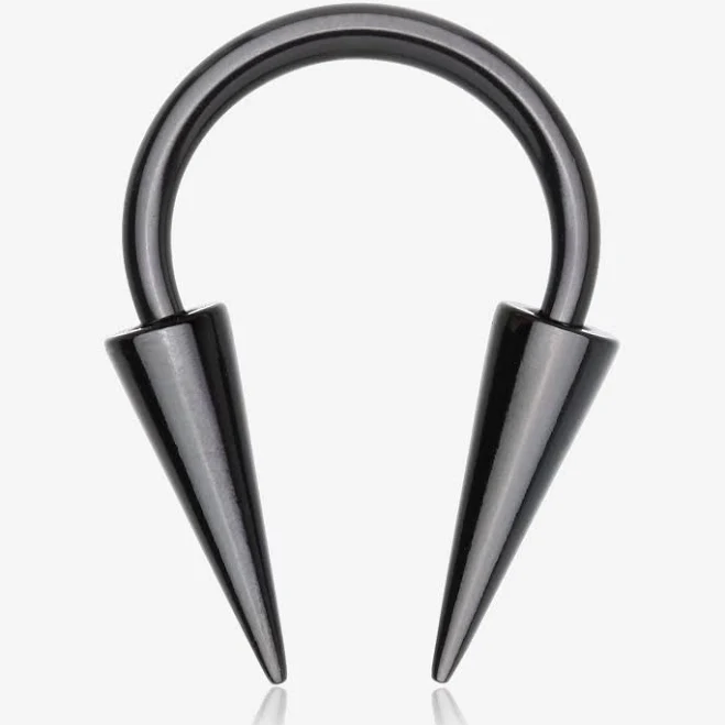 Blackline Long Spikes Steel Horseshoe Circular Barbell