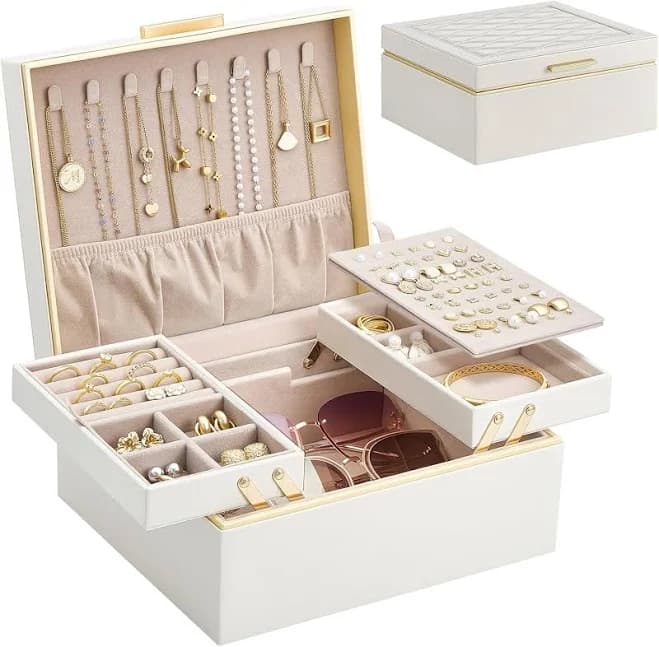 2-Layer Cream Jewelry Box