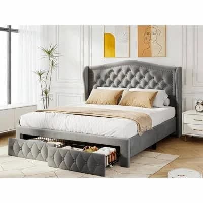 Dyonery Queen Velvet Bed Frame