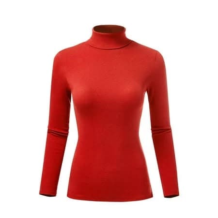 Women's Ribbed Slim Fit Long Sleeve Turtleneck Sweater