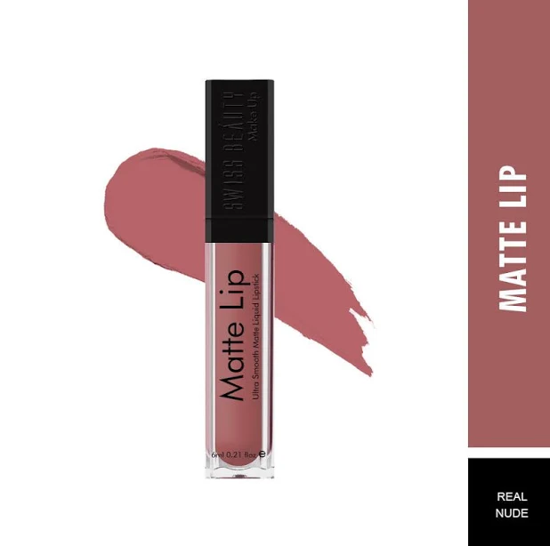 Swiss Beauty Matte Liquid Lipstick 6ml, Real-Nude