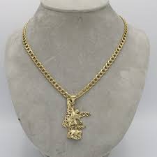 14K San Miguel With Semi-Solid Flat Cuban Chain Two Tones Yellow Gold – Alex Diamond Jewelry