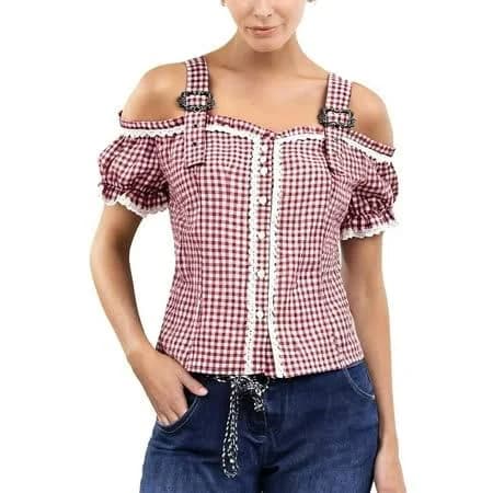 Women's Off Shoulder Ruffle Collar Lace Suspender T-Shirt