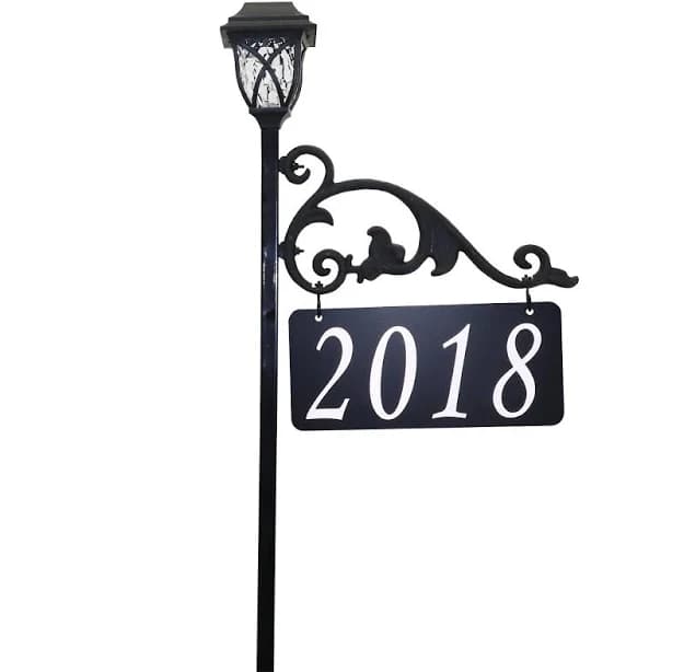 Address America Annandale Double-Sided Reflective Address Sign with Solar Lamp