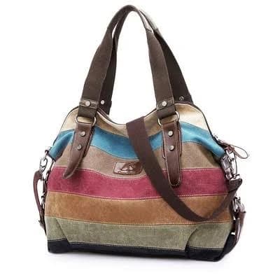 Narwey Striped Lattice Cross Body Handbag