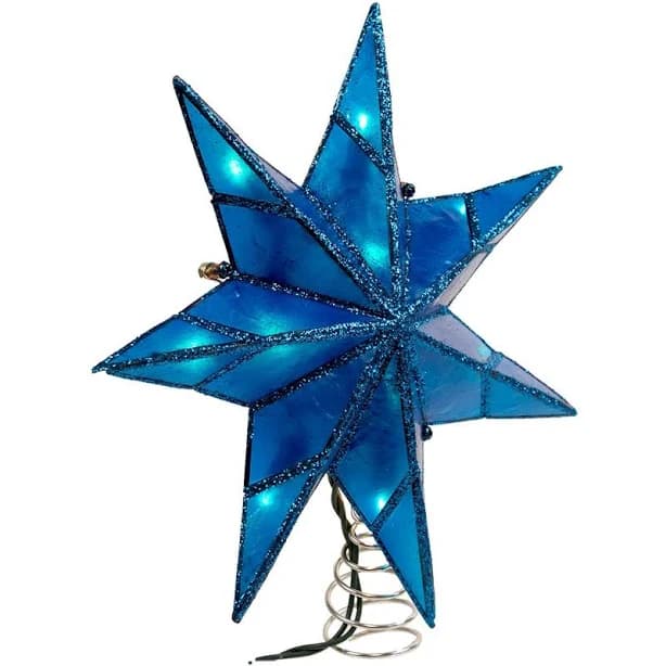 Kurt Adler 10-Light 7-Point Capiz Star Tree Topper
