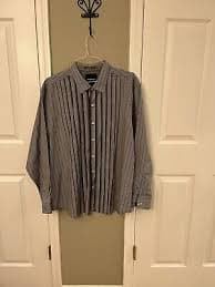 Tommy Bahama Black Gray Long Sleeve Dress Shirt Stripe Size X Large X | eBay