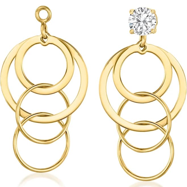14kt Yellow Gold Multi-Circle Dangle Earring Jacket